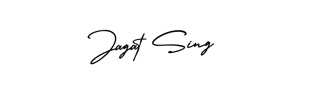 The best way (AmerikaSignatureDemo-Regular) to make a short signature is to pick only two or three words in your name. The name Jagat Sing include a total of six letters. For converting this name. Jagat Sing signature style 3 images and pictures png