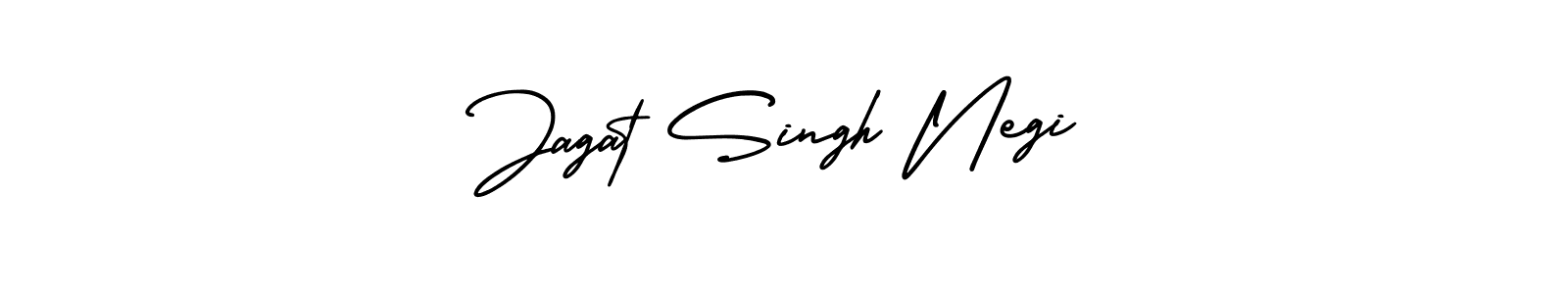 The best way (AmerikaSignatureDemo-Regular) to make a short signature is to pick only two or three words in your name. The name Jagat Singh Negi include a total of six letters. For converting this name. Jagat Singh Negi signature style 3 images and pictures png