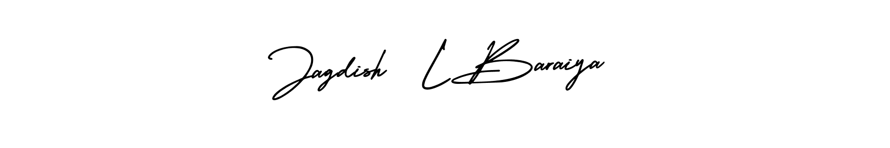 The best way (AmerikaSignatureDemo-Regular) to make a short signature is to pick only two or three words in your name. The name Jagdish  L Baraiya include a total of six letters. For converting this name. Jagdish  L Baraiya signature style 3 images and pictures png