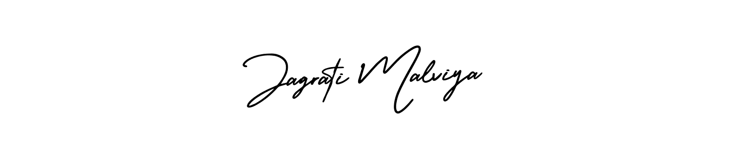 This is the best signature style for the Jagrati Malviya name. Also you like these signature font (AmerikaSignatureDemo-Regular). Mix name signature. Jagrati Malviya signature style 3 images and pictures png