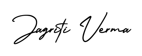 Transform the name Jagriti Verma into a signature masterpiece using AmerikaSignatureDemo-Regular font. Ideal for photographers, artists, and creators looking for watermarks. Jagriti Verma signature style 3 images and pictures png