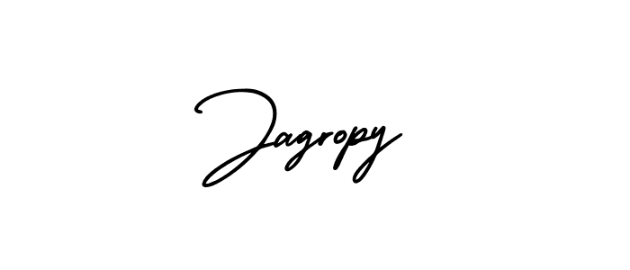 How to make Jagropy name signature. Use AmerikaSignatureDemo-Regular style for creating short signs online. This is the latest handwritten sign. Jagropy signature style 3 images and pictures png