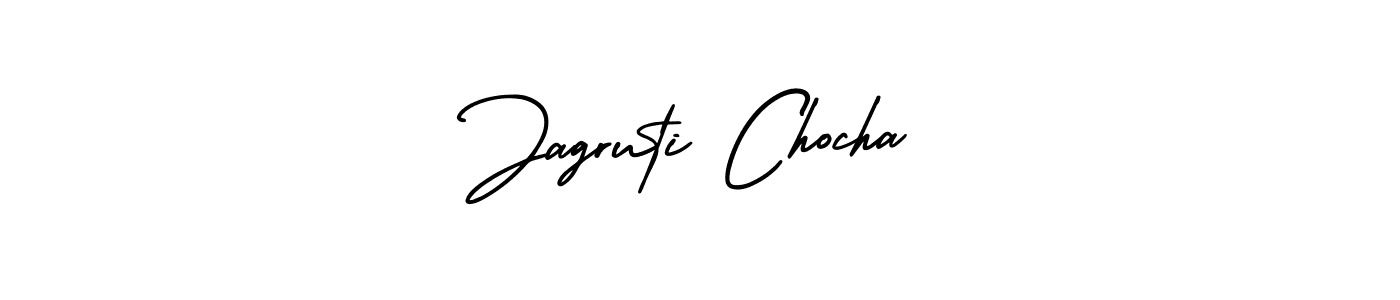 You should practise on your own different ways (AmerikaSignatureDemo-Regular) to write your name (Jagruti Chocha) in signature. don't let someone else do it for you. Jagruti Chocha signature style 3 images and pictures png
