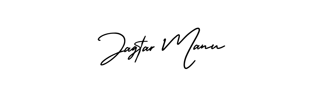 The best way (AmerikaSignatureDemo-Regular) to make a short signature is to pick only two or three words in your name. The name Jagtar Manu include a total of six letters. For converting this name. Jagtar Manu signature style 3 images and pictures png