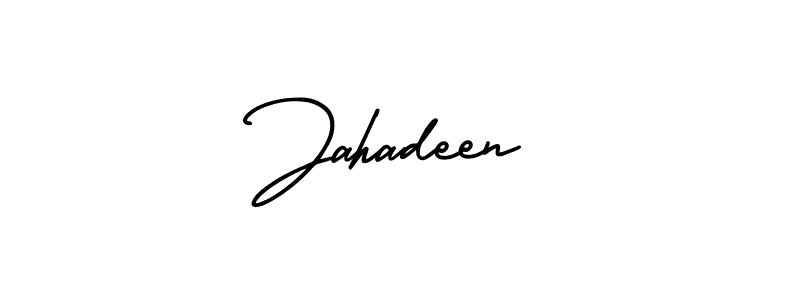 Also You can easily find your signature by using the search form. We will create Jahadeen name handwritten signature images for you free of cost using AmerikaSignatureDemo-Regular sign style. Jahadeen signature style 3 images and pictures png