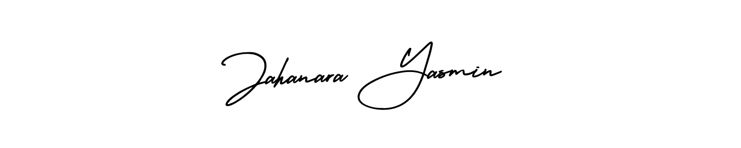 How to make Jahanara Yasmin name signature. Use AmerikaSignatureDemo-Regular style for creating short signs online. This is the latest handwritten sign. Jahanara Yasmin signature style 3 images and pictures png