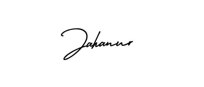 How to make Jahanur name signature. Use AmerikaSignatureDemo-Regular style for creating short signs online. This is the latest handwritten sign. Jahanur signature style 3 images and pictures png