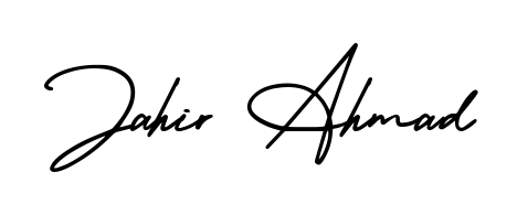Create a personalized artistic stamp with Jahir Ahmad in AmerikaSignatureDemo-Regular font. Perfect for visual artists, designers, and influencers. Jahir Ahmad signature style 3 images and pictures png