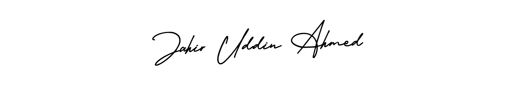 This is the best signature style for the Jahir Uddin Ahmed name. Also you like these signature font (AmerikaSignatureDemo-Regular). Mix name signature. Jahir Uddin Ahmed signature style 3 images and pictures png