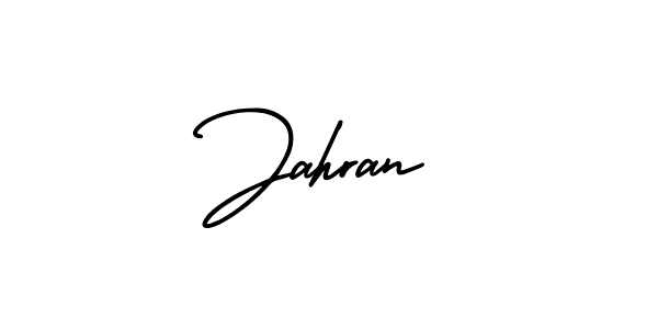 Use a signature maker to create a handwritten signature online. With this signature software, you can design (AmerikaSignatureDemo-Regular) your own signature for name Jahran. Jahran signature style 3 images and pictures png
