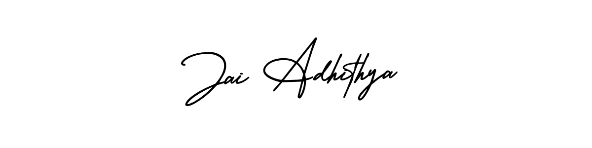 Similarly AmerikaSignatureDemo-Regular is the best handwritten signature design. Signature creator online .You can use it as an online autograph creator for name Jai Adhithya. Jai Adhithya signature style 3 images and pictures png