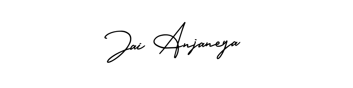 The best way (AmerikaSignatureDemo-Regular) to make a short signature is to pick only two or three words in your name. The name Jai Anjaneya include a total of six letters. For converting this name. Jai Anjaneya signature style 3 images and pictures png