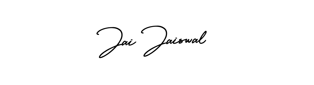 You should practise on your own different ways (AmerikaSignatureDemo-Regular) to write your name (Jai Jaiswal) in signature. don't let someone else do it for you. Jai Jaiswal signature style 3 images and pictures png