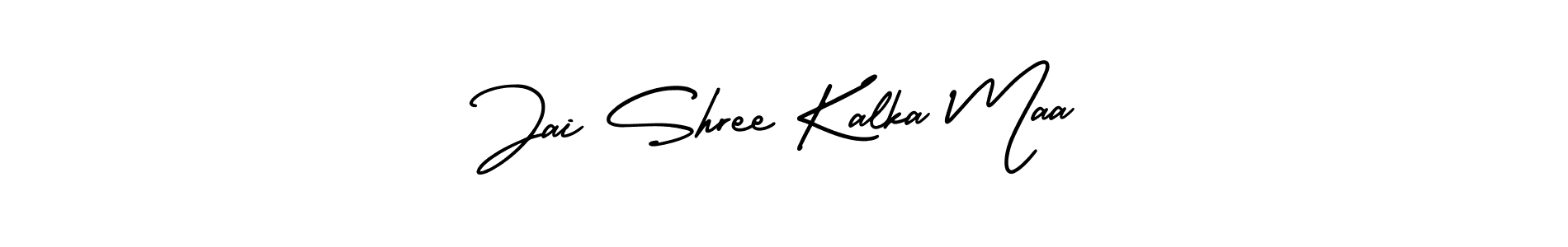You should practise on your own different ways (AmerikaSignatureDemo-Regular) to write your name (Jai Shree Kalka Maa) in signature. don't let someone else do it for you. Jai Shree Kalka Maa signature style 3 images and pictures png