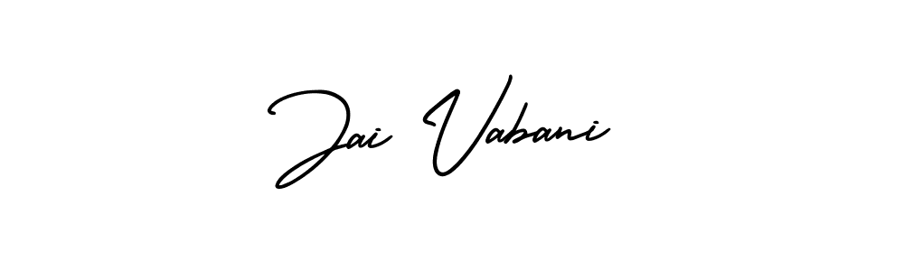 You should practise on your own different ways (AmerikaSignatureDemo-Regular) to write your name (Jai Vabani) in signature. don't let someone else do it for you. Jai Vabani signature style 3 images and pictures png