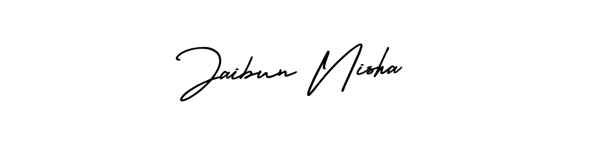 The best way (AmerikaSignatureDemo-Regular) to make a short signature is to pick only two or three words in your name. The name Jaibun Nisha include a total of six letters. For converting this name. Jaibun Nisha signature style 3 images and pictures png