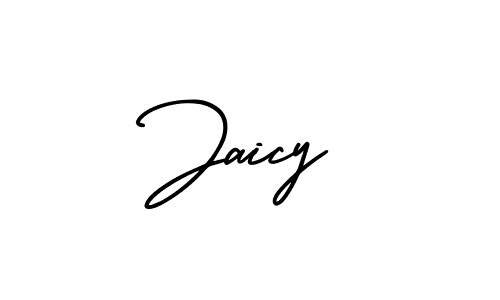 You should practise on your own different ways (AmerikaSignatureDemo-Regular) to write your name (Jaicy) in signature. don't let someone else do it for you. Jaicy signature style 3 images and pictures png