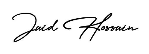 A modern signature idea for name Jaid Hossain using AmerikaSignatureDemo-Regular font. Clean strokes and elegant curves make it stand out instantly. Jaid Hossain signature style 3 images and pictures png