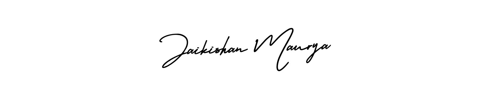 The best way (AmerikaSignatureDemo-Regular) to make a short signature is to pick only two or three words in your name. The name Jaikishan Maurya include a total of six letters. For converting this name. Jaikishan Maurya signature style 3 images and pictures png