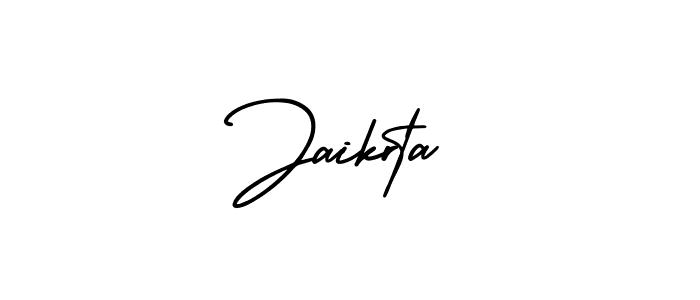 How to make Jaikrta name signature. Use AmerikaSignatureDemo-Regular style for creating short signs online. This is the latest handwritten sign. Jaikrta signature style 3 images and pictures png