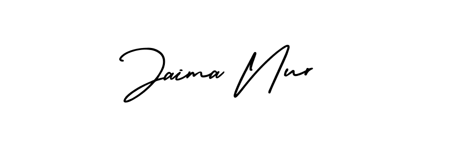 Make a beautiful signature design for name Jaima Nur. With this signature (AmerikaSignatureDemo-Regular) style, you can create a handwritten signature for free. Jaima Nur signature style 3 images and pictures png