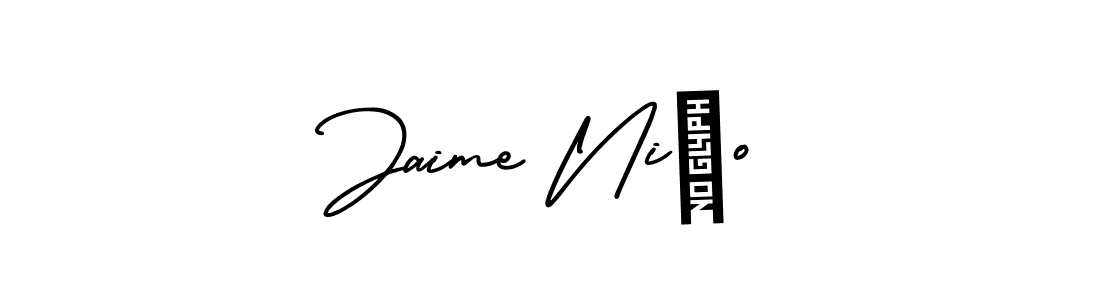 You can use this online signature creator to create a handwritten signature for the name Jaime Niño. This is the best online autograph maker. Jaime Niño signature style 3 images and pictures png