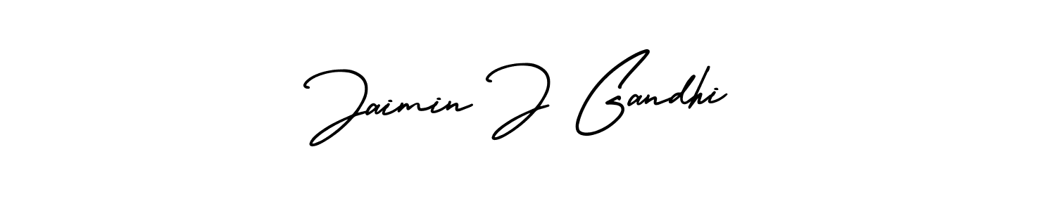 This is the best signature style for the Jaimin J Gandhi name. Also you like these signature font (AmerikaSignatureDemo-Regular). Mix name signature. Jaimin J Gandhi signature style 3 images and pictures png