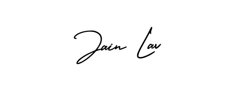 The best way (AmerikaSignatureDemo-Regular) to make a short signature is to pick only two or three words in your name. The name Jain Lav include a total of six letters. For converting this name. Jain Lav signature style 3 images and pictures png