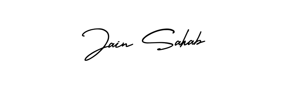 Create a beautiful signature design for name Jain Sahab. With this signature (AmerikaSignatureDemo-Regular) fonts, you can make a handwritten signature for free. Jain Sahab signature style 3 images and pictures png