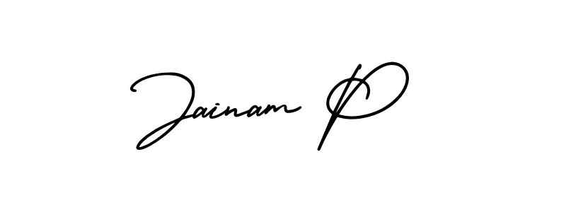 Also You can easily find your signature by using the search form. We will create Jainam P name handwritten signature images for you free of cost using AmerikaSignatureDemo-Regular sign style. Jainam P signature style 3 images and pictures png