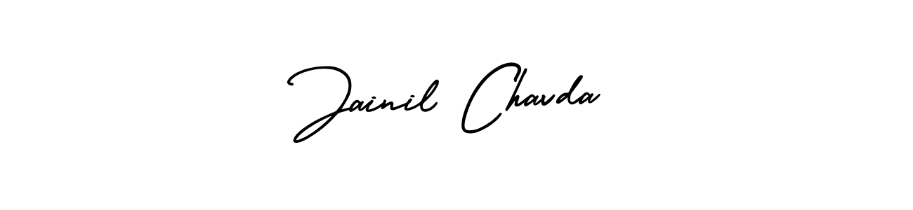 Create a beautiful signature design for name Jainil Chavda. With this signature (AmerikaSignatureDemo-Regular) fonts, you can make a handwritten signature for free. Jainil Chavda signature style 3 images and pictures png