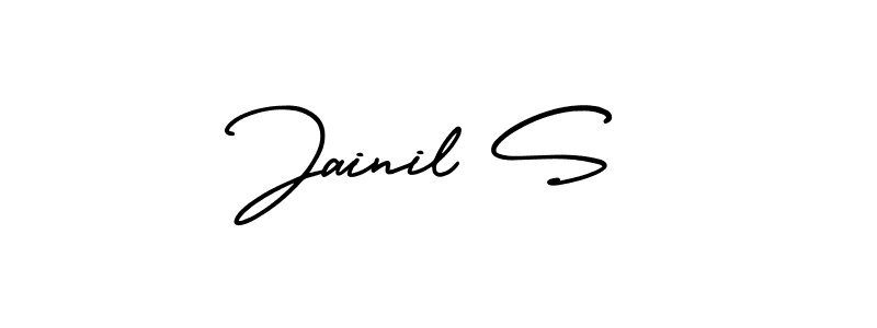 Design your own signature with our free online signature maker. With this signature software, you can create a handwritten (AmerikaSignatureDemo-Regular) signature for name Jainil S. Jainil S signature style 3 images and pictures png