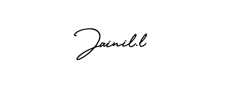 if you are searching for the best signature style for your name Jainil.l. so please give up your signature search. here we have designed multiple signature styles  using AmerikaSignatureDemo-Regular. Jainil.l signature style 3 images and pictures png