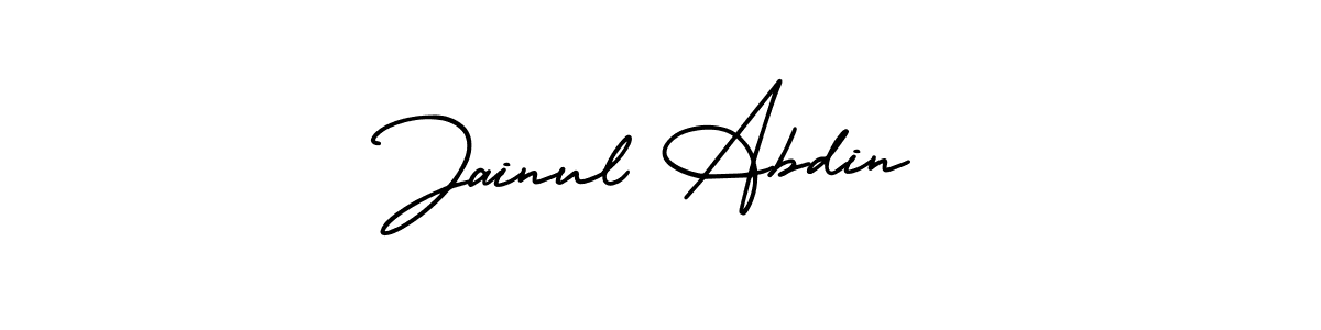 The best way (AmerikaSignatureDemo-Regular) to make a short signature is to pick only two or three words in your name. The name Jainul Abdin include a total of six letters. For converting this name. Jainul Abdin signature style 3 images and pictures png