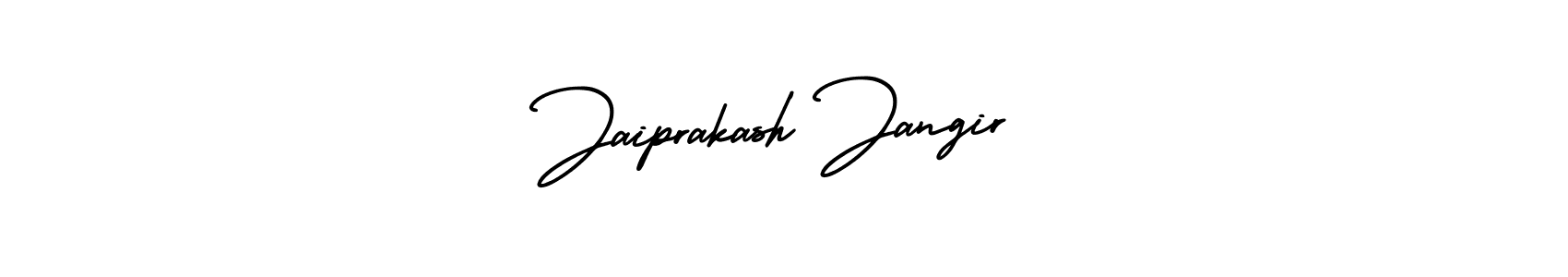 The best way (AmerikaSignatureDemo-Regular) to make a short signature is to pick only two or three words in your name. The name Jaiprakash Jangir include a total of six letters. For converting this name. Jaiprakash Jangir signature style 3 images and pictures png