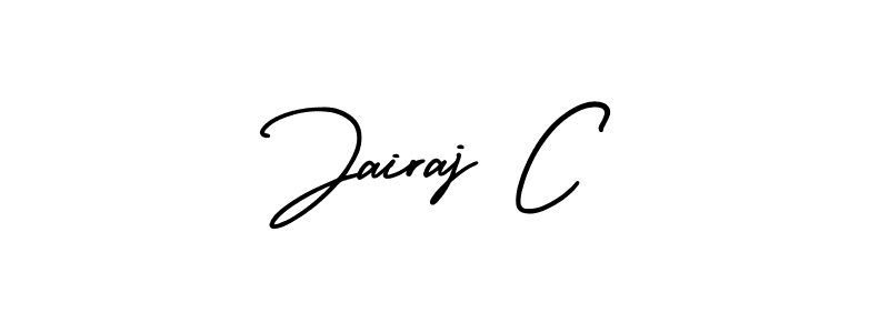 The best way (AmerikaSignatureDemo-Regular) to make a short signature is to pick only two or three words in your name. The name Jairaj C include a total of six letters. For converting this name. Jairaj C signature style 3 images and pictures png
