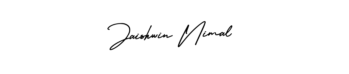 Use a signature maker to create a handwritten signature online. With this signature software, you can design (AmerikaSignatureDemo-Regular) your own signature for name Jaishwin Nimal. Jaishwin Nimal signature style 3 images and pictures png