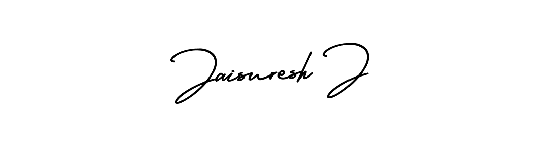 The best way (AmerikaSignatureDemo-Regular) to make a short signature is to pick only two or three words in your name. The name Jaisuresh J include a total of six letters. For converting this name. Jaisuresh J signature style 3 images and pictures png