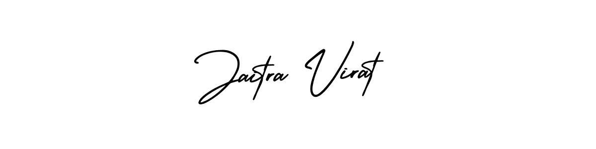 Similarly AmerikaSignatureDemo-Regular is the best handwritten signature design. Signature creator online .You can use it as an online autograph creator for name Jaitra Virat. Jaitra Virat signature style 3 images and pictures png