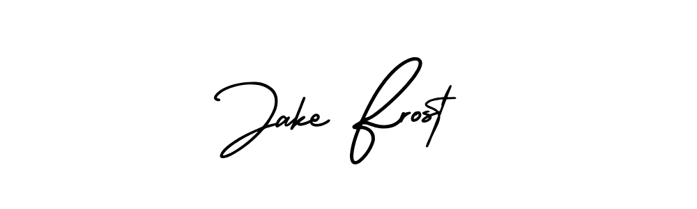 You should practise on your own different ways (AmerikaSignatureDemo-Regular) to write your name (Jake Frost) in signature. don't let someone else do it for you. Jake Frost signature style 3 images and pictures png