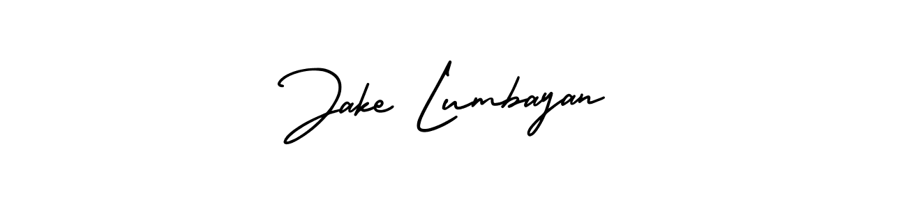 This is the best signature style for the Jake Lumbayan name. Also you like these signature font (AmerikaSignatureDemo-Regular). Mix name signature. Jake Lumbayan signature style 3 images and pictures png