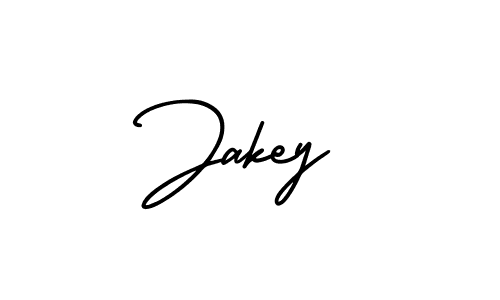 You should practise on your own different ways (AmerikaSignatureDemo-Regular) to write your name (Jakey) in signature. don't let someone else do it for you. Jakey signature style 3 images and pictures png