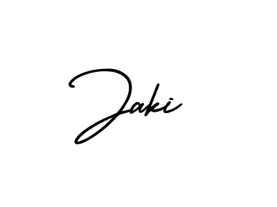 How to make Jaki name signature. Use AmerikaSignatureDemo-Regular style for creating short signs online. This is the latest handwritten sign. Jaki signature style 3 images and pictures png
