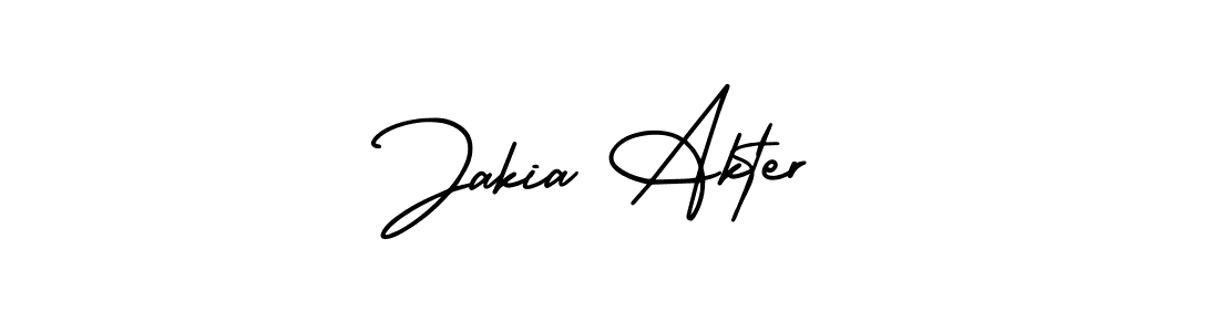 How to Draw Jakia Akter signature style? AmerikaSignatureDemo-Regular is a latest design signature styles for name Jakia Akter. Jakia Akter signature style 3 images and pictures png
