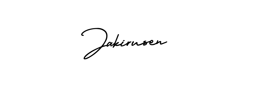 Use a signature maker to create a handwritten signature online. With this signature software, you can design (AmerikaSignatureDemo-Regular) your own signature for name Jakirusen. Jakirusen signature style 3 images and pictures png