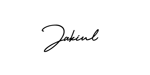 Use a signature maker to create a handwritten signature online. With this signature software, you can design (AmerikaSignatureDemo-Regular) your own signature for name Jakiul. Jakiul signature style 3 images and pictures png