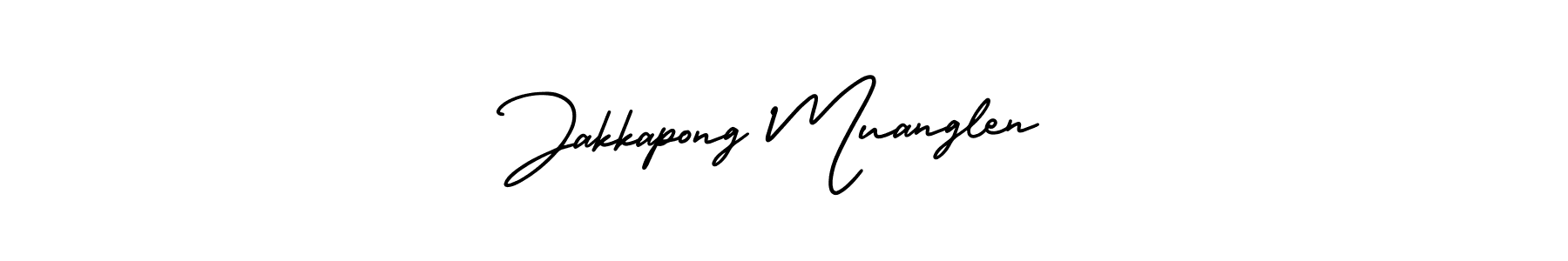 Design your own signature with our free online signature maker. With this signature software, you can create a handwritten (AmerikaSignatureDemo-Regular) signature for name Jakkapong Muanglen. Jakkapong Muanglen signature style 3 images and pictures png