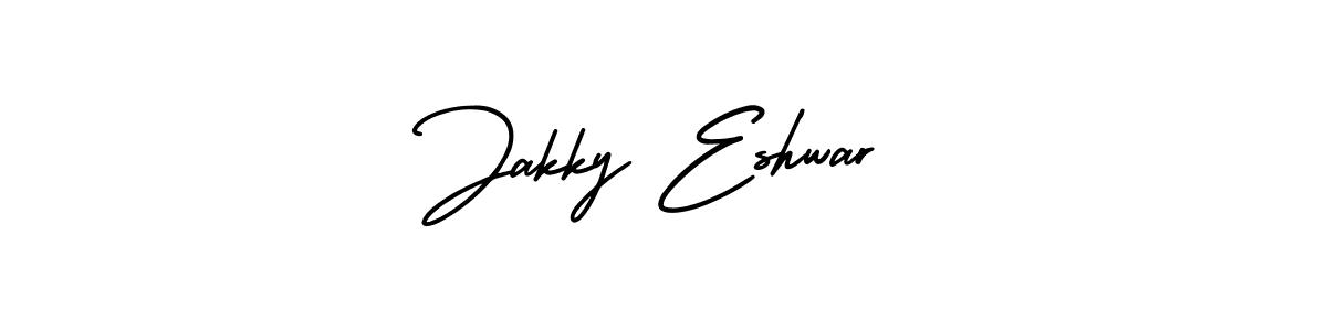 How to make Jakky Eshwar signature? AmerikaSignatureDemo-Regular is a professional autograph style. Create handwritten signature for Jakky Eshwar name. Jakky Eshwar signature style 3 images and pictures png