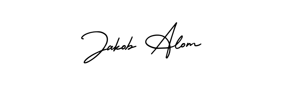 Design your own signature with our free online signature maker. With this signature software, you can create a handwritten (AmerikaSignatureDemo-Regular) signature for name Jakob Alom. Jakob Alom signature style 3 images and pictures png