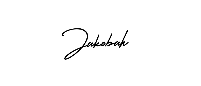 How to make Jakobah name signature. Use AmerikaSignatureDemo-Regular style for creating short signs online. This is the latest handwritten sign. Jakobah signature style 3 images and pictures png